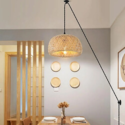 Barcelona LED Suspension en osier avec câble et prise "Yonna"