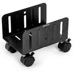 Duronic DMHD2 Support pour Tour d'Ordinateur | Support à roulettes verrouillables pour Unité Centrale | Rangement sous Le Bureau | Largeur réglable de 13 à 21 cm | Charge maximale de 15 kg | Noir