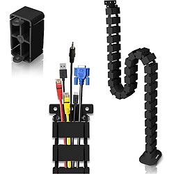 Duronic CM1DM BK Conduit de câbles Goulotte de 130 cm pour Ranger câbles Ajustable et Flexible Idéal pour sécuriser câbles USB ethernet et Alimentation et éviter Tout Accident