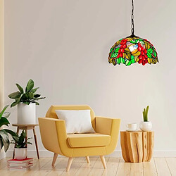 Barcelona LED Suspension d'inspiration Tiffany avec mosaïque florale en verre