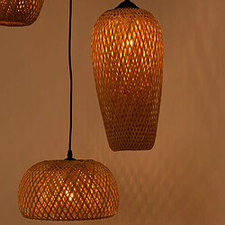 Barcelona LED Suspension triple en osier "Trisa" - 3xE27