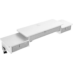 Duronic DD4 WE Planche de 120 cm avec 3 Tiroirs pour Bureau | Compatible avec Plateaux TT120 TT140 TT160 de | Structure réglable en Hauteur Vendue séparément TM51 ou TM61 | Blanc | MDF