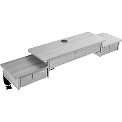 Duronic DD4 GY Planche de 120 cm avec 3 Tiroirs pour Bureau | Compatible avec Plateaux TT120 TT140 TT160 de | Structure réglable en Hauteur Vendue séparément TM51 ou TM61 | Gris | MDF