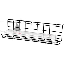 Duronic CMH1 Support de Gestion des Câbles à Placer sous Un Bureau | Tiroir pour Rangement et Organisation des câbles et Fils pour Installation Bureautique | Acier allié | Noir