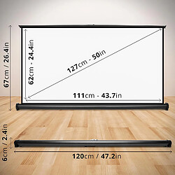 Duronic DPS50 16/9 Ecran de Projection TV Home Cinema pour Bureau de 50 Pouces 127 cm | 111 x 62 cm | Toile pour vidéoprojecteur | Solution Alternative au Trépied | Gain +1 idéal pour 3D 8K 4K 1080P