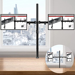 Duronic DMT152 Bras pour 2 Moniteurs d'Ordinateur | Support d'écrans PC articulé pour Bureau avec Potence de 100 cm | VESA 75 100 | Hauteur Ajustable | Rotatif Inclinable Pivotant