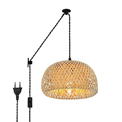Acheter Barcelona led Suspension osier Yonna - Noir et naturel
