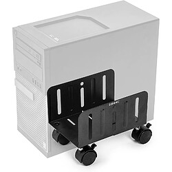 Duronic DMHD2 Support pour Tour d'Ordinateur | Support à roulettes verrouillables pour Unité Centrale | Rangement sous Le Bureau | Largeur réglable de 13 à 21 cm | Charge maximale de 15 kg | Noir