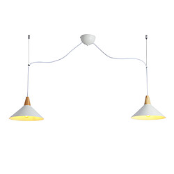 Barcelona LED Suspension double en métal et bois "Selroom" - 2xE27