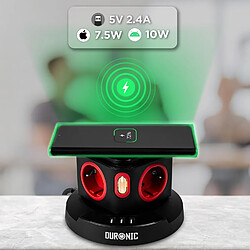 Acheter Duronic ET4W Tour Multiprise avec 3 ports USB et Recharge sans fil | 4 Prises 3680W 13A | Multiprise avec parasurtenseur protection contre les surtensions | Câble de 1,8 m