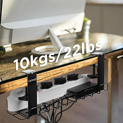 Avis Duronic CMH2 Support de Gestion des Câbles à placer sous un Bureau Tiroir pour rangement et organisation des câbles et fils pour Installation Bureautique