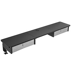 Duronic DD3 BK Planche de 120 cm avec 2 Tiroirs pour Bureau | Compatible avec Plateaux TT120 TT140 TT160 de | Structure réglable en Hauteur Vendue séparément TM51 ou TM61 | Noir | MDF