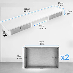 Duronic DD3 WE Planche de 120 cm avec 2 Tiroirs pour Bureau | Compatible avec Plateaux TT120 TT140 TT160 de | Structure réglable en Hauteur Vendue séparément TM51 ou TM61 | Blanc | MDF