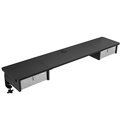 Duronic DD2 BK Planche de 120 cm avec 2 Tiroirs pour Bureau | Compatible avec Plateaux TT120 TT140 TT160 de | Structure réglable en Hauteur Vendue séparément TM51 ou TM61 | Noir | MDF