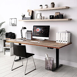 Duronic TM61 BK Structure de Bureau Assis-Debout électrique | Hauteur Ajustable de 72 à 120 cm | Charge maximale de 80 kg | Plateau de 120 140 ou 160 cm Vendu séparément | Ports USB et USB-C pas cher