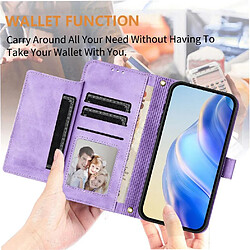 Acheter Flip Étui Pour Huawei P60 PRO Titulaire de la carte Fermeture éclair Cuir PU Magnétique GANGXUN Violet