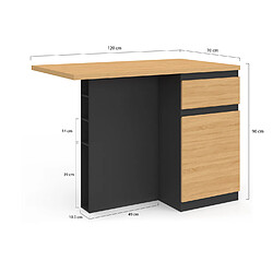Idmarket ILOT CENTRAL TINO 120CM pas cher