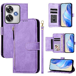 Avis Tongez Étui Pour Xiaomi POCO F6 5G Cuir PU Magnétique Titulaire de la carte Fermeture éclair GANGXUN Violet