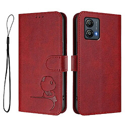 Motorola MOTO G53 5G de Étui Pour de téléphone Blocage RFID Cuir PU Flip Folio Support de baillou pour fentes à cartes Magnétique FOXDOCK Rouge 