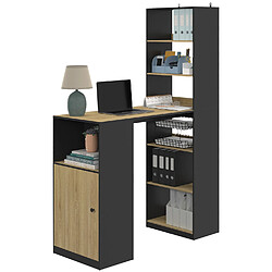 Idmarket BUREAU LUNGO BOIS/NOIR