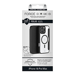 Bigben Etui Folio Renforcé iPhone 16 Pro Max Compatible MagSafe Noir - Garantie à vie Force Case