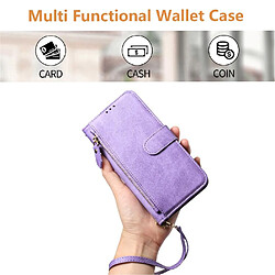 Acheter Tongez Étui Pour Xiaomi POCO F6 5G Cuir PU Magnétique Titulaire de la carte Fermeture éclair GANGXUN Violet