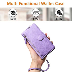 Avis Flip Étui Pour Huawei P60 PRO Titulaire de la carte Fermeture éclair Cuir PU Magnétique GANGXUN Violet
