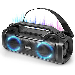 Duronic BX48 Enceinte Bluetooth Portable de 80W | Boombox sans Fil avec lumières RGB | Résiste à l'eau IPX5 | Autonomie de 4,5 Heures | Compatible AUX USB