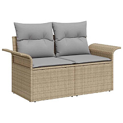 Acheter vidaXL Ensemble de canapé de jardin 8 pcs Beige Poly rotin