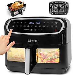 Duronic AF14 BK Friteuse à Air avec 1 grand tiroir de 10L inclus Airfryer avec 10 Programmes de Cuisson Préréglés Sans huile Gâteaux Poulet Rôtir Frites Déshydrater Réchauffer