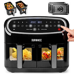 Duronic AF24 Friteuse à air de 2400 W | Deux tiroirs de cuisson de 5 litres chacun | Fonctions Sync Cook et Sync Finish | 10 modes de cuisson préréglés | Sans huile | Commande numérique tactile