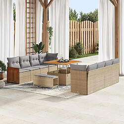 vidaXL Ensemble de canapé de jardin 11 pcs Beige 100 x 100 x 71 cm