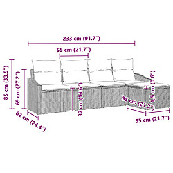 vidaXL Ensemble de Canapés avec coussin 5 pcs Gris polyrotin pas cher
