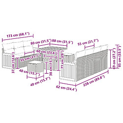 vidaXL Ensemble de canapé de jardin 10 pcs Noir et Marron polyrotin pas cher