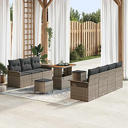 vidaXL Ensemble de canapé de jardin 10 pcs Gris 90 x 55 x 71 cm