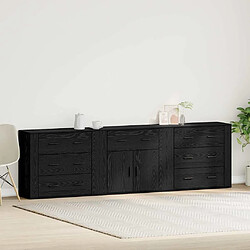 vidaXL Buffet Chêne noir 240 x 33 x 70 cm Bois d'ingénierie