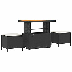 Acheter vidaXL Ensemble de canapé de jardin 9 pcs Noir et Crème polyrotin