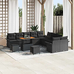 vidaXL Ensemble de canapé de jardin 13 pcs Noir 90 x 55 x 71 cm