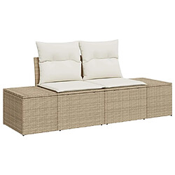 Acheter vidaXL Ensemble de canapé de jardin avec coussin 7 pcs Beige polyrotin