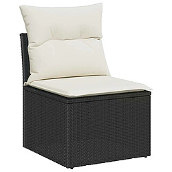 Acheter vidaXL Ensemble de canapé de jardin avec coussin Noir Poly rotin