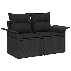 Acheter vidaXL Ensemble de canapé de jardin avec coussin 7 pcs Noir
