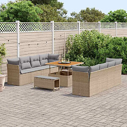 Avis vidaXL Ensemble de canapé de jardin 11 pcs beige et gris clair