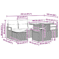 vidaXL Ensemble de canapé de jardin 7 pcs beige et gris clair pas cher