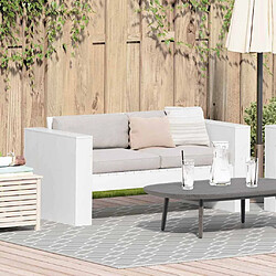 vidaXL Canapé de jardin Blanc 134 x 60 x 62 cm Bois massif en pin