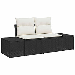 Acheter vidaXL Ensemble de canapé de jardin avec coussin 7 pcs Noir Poly rotin
