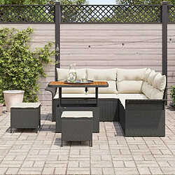 Avis vidaXL Ensemble de canapé de jardin avec coussin 8 pcs Noir et Crème