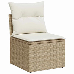Acheter vidaXL Ensemble de canapé de jardin avec coussin Beige Poly rotin