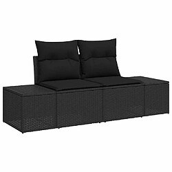Acheter vidaXL Ensemble de canapé de jardin avec coussin 10 pcs Noir Polyrotin