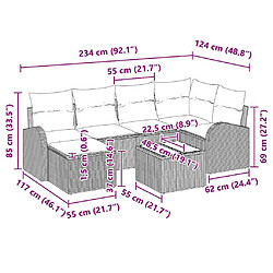 vidaXL Ensemble de canapé de jardin 7 pcs Gris clair polyrotin pas cher
