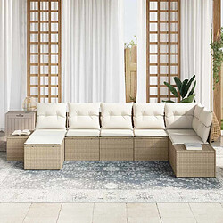 Avis vidaXL Ensemble de canapé de jardin avec coussin 7 pcs Beige polyrotin
